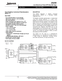 Datasheet X9250TS24I-2.7 manufacturer Intersil