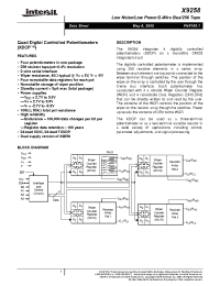 Datasheet X9258TV24 manufacturer Intersil