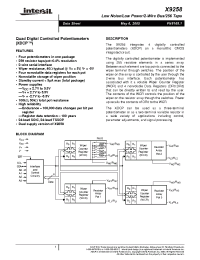 Datasheet X9258US24-2.7 manufacturer Intersil