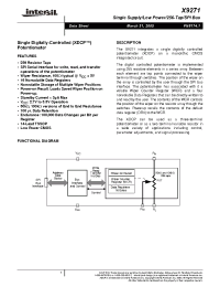 Datasheet X9271-2.7 manufacturer Intersil