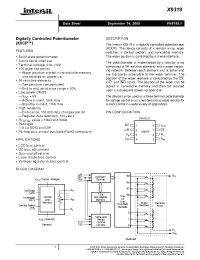 Datasheet X9319UP8 manufacturer Intersil