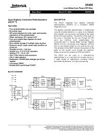Datasheet X9400WS24-2.7 manufacturer Intersil