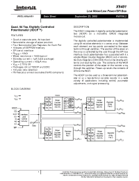 Datasheet X9401WS24IZ manufacturer Intersil