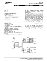 Datasheet X9410WP24I-2.7 manufacturer Intersil