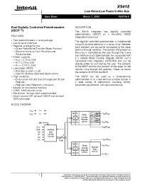 Datasheet X9418YP24 manufacturer Intersil