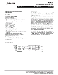 Datasheet X9420WPI-2.7 manufacturer Intersil
