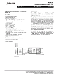 Datasheet X9428YP-2.7 manufacturer Intersil