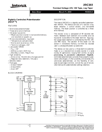 Datasheet X9C303V8I manufacturer Intersil