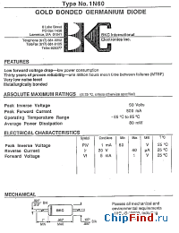 Datasheet 1N60 manufacturer Int Power Sources