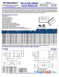 Datasheet W15-48S2.5 manufacturer Intronics