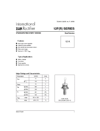 Datasheet 12FR80M manufacturer IRF