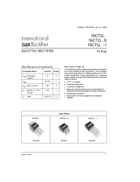 Datasheet 16CTQ060-1 manufacturer IRF