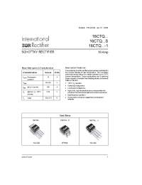 Datasheet 16CTQ80 manufacturer IRF