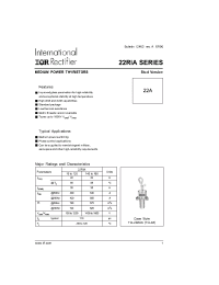 Datasheet 22RIA100S90 manufacturer IRF