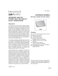 Datasheet AHF28XX manufacturer IRF