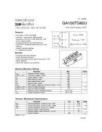 Datasheet GA100TS60U manufacturer IRF