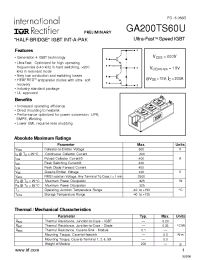 Datasheet GA200TS60U manufacturer IRF