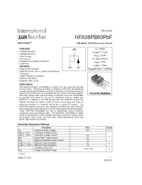Datasheet HFA08PB60PBF manufacturer IRF