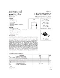 Datasheet HFA08TB60PBF manufacturer IRF