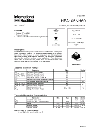 Datasheet HFA105NH60 manufacturer IRF