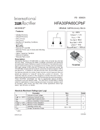 Datasheet HFA30PA60CPBF manufacturer IRF