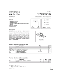 Datasheet HFA35HB120 manufacturer IRF
