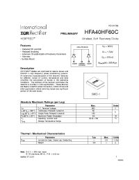 Datasheet HFA40HF60C manufacturer IRF