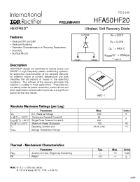 Datasheet HFA50HF20 manufacturer IRF
