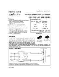 Datasheet IR2110-1PBF manufacturer IRF