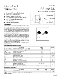 Datasheet IRF1104STRL производства IRF