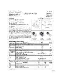 Datasheet IRF540Z manufacturer IRF