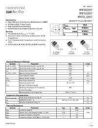 Datasheet IRFSL3207 manufacturer IRF