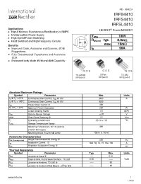 Datasheet IRFSL4410 manufacturer IRF