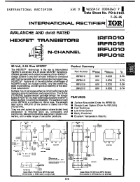 Datasheet IRFU010 manufacturer IRF