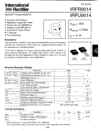 Datasheet IRFU9014 manufacturer IRF