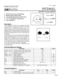 Datasheet IRFZ44S производства IRF