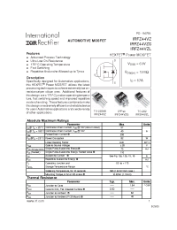 Datasheet IRFZ44VZ manufacturer IRF