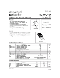 Datasheet IRG4PC40 manufacturer IRF