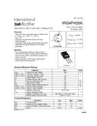 Datasheet IRG4PH20 производства IRF