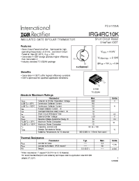 Datasheet IRG4RC10KTRR manufacturer IRF