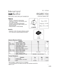 Datasheet IRG4RC10UTRR manufacturer IRF