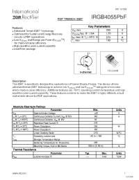 Datasheet IRGB4055PBF manufacturer IRF
