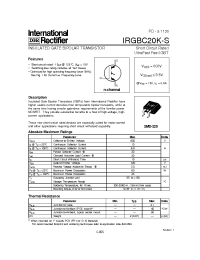 Datasheet IRGBC20K-S производства IRF