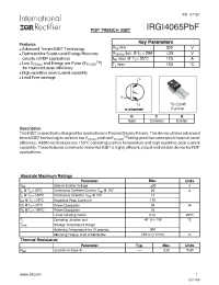 Datasheet IRGI4065PBF производства IRF