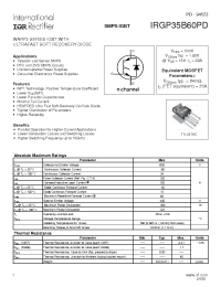 Datasheet IRGP35B60PD производства IRF