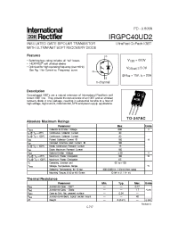 Datasheet IRGPC40UD2 производства IRF