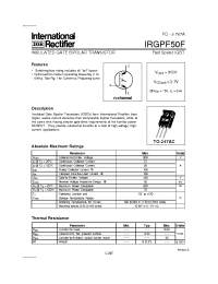 Datasheet IRGPF50F manufacturer IRF