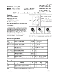 Datasheet IRGSL14C40L manufacturer IRF