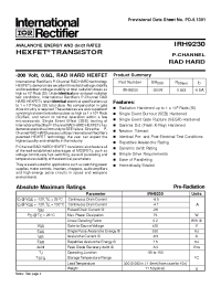 Datasheet IRH9230 manufacturer IRF