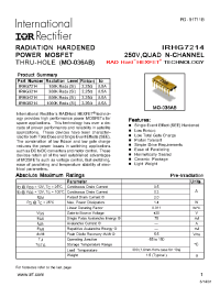 Datasheet IRHG3214 manufacturer IRF